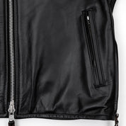 IHJ-54-BLK - Japanese Horsehide Rider’s Jacket with collar - Black (Tea-Core Dyed)