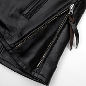 IHJ-54-BLK - Japanese Horsehide Rider’s Jacket with collar - Black (Tea-Core Dyed)