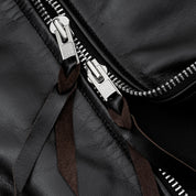 IHJ-54-BLK - Japanese Horsehide Rider’s Jacket with collar - Black (Tea-Core Dyed)