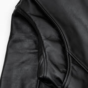 IHJ-54-BLK - Japanese Horsehide Rider’s Jacket with collar - Black (Tea-Core Dyed)