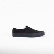 AS-040-BLK - ASAHI COTTON SLIP ON SHOES - Black/ Black