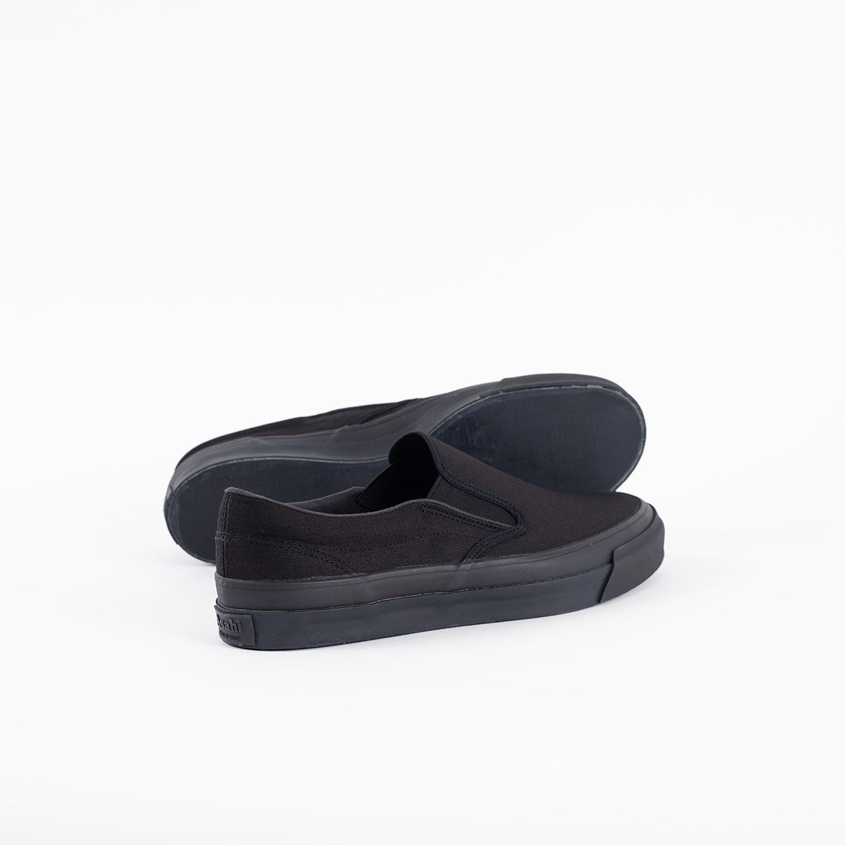AS-040-BLK - ASAHI COTTON SLIP ON SHOES - Black/ Black