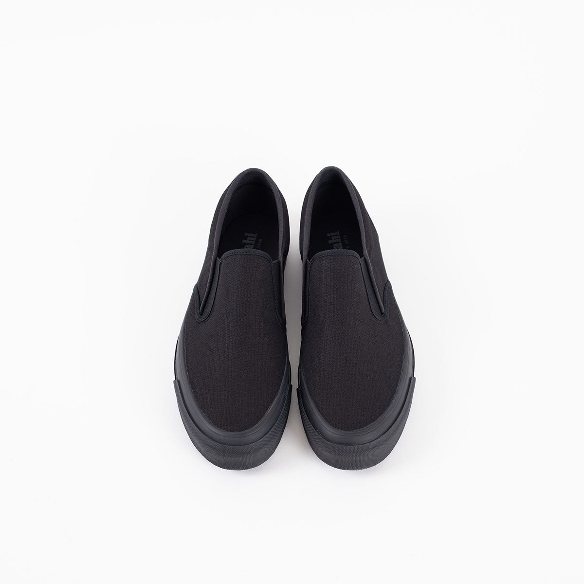 AS-040-BLK - ASAHI COTTON SLIP ON SHOES - Black/ Black
