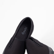 AS-040-BLK - ASAHI COTTON SLIP ON SHOES - Black/ Black