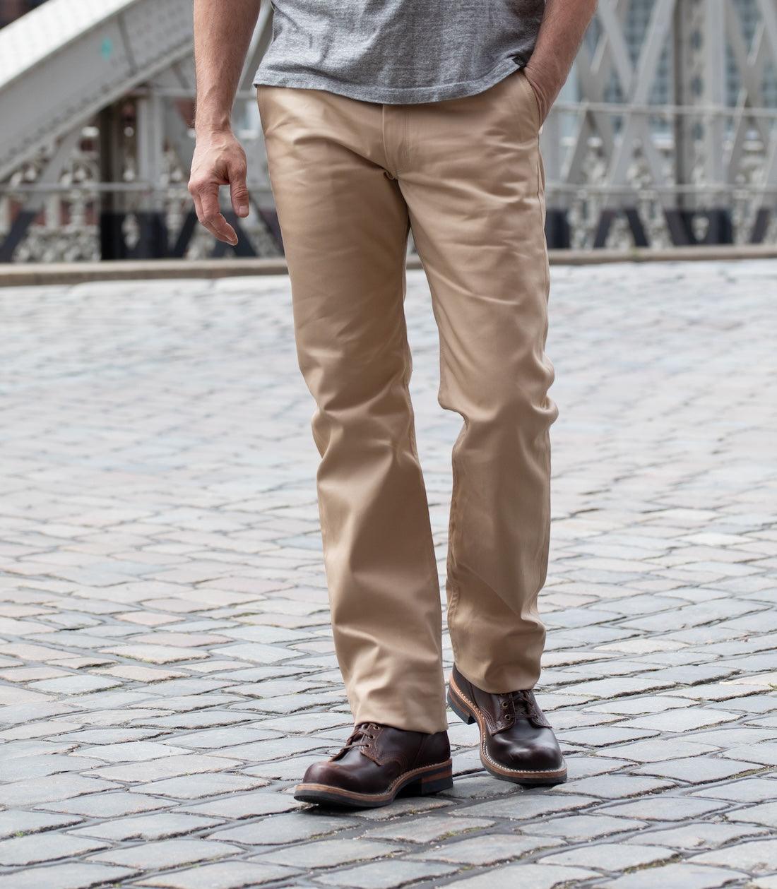 IH-717-KHA - 9oz Mercerised Selvedge Cotton Chinos - Khaki