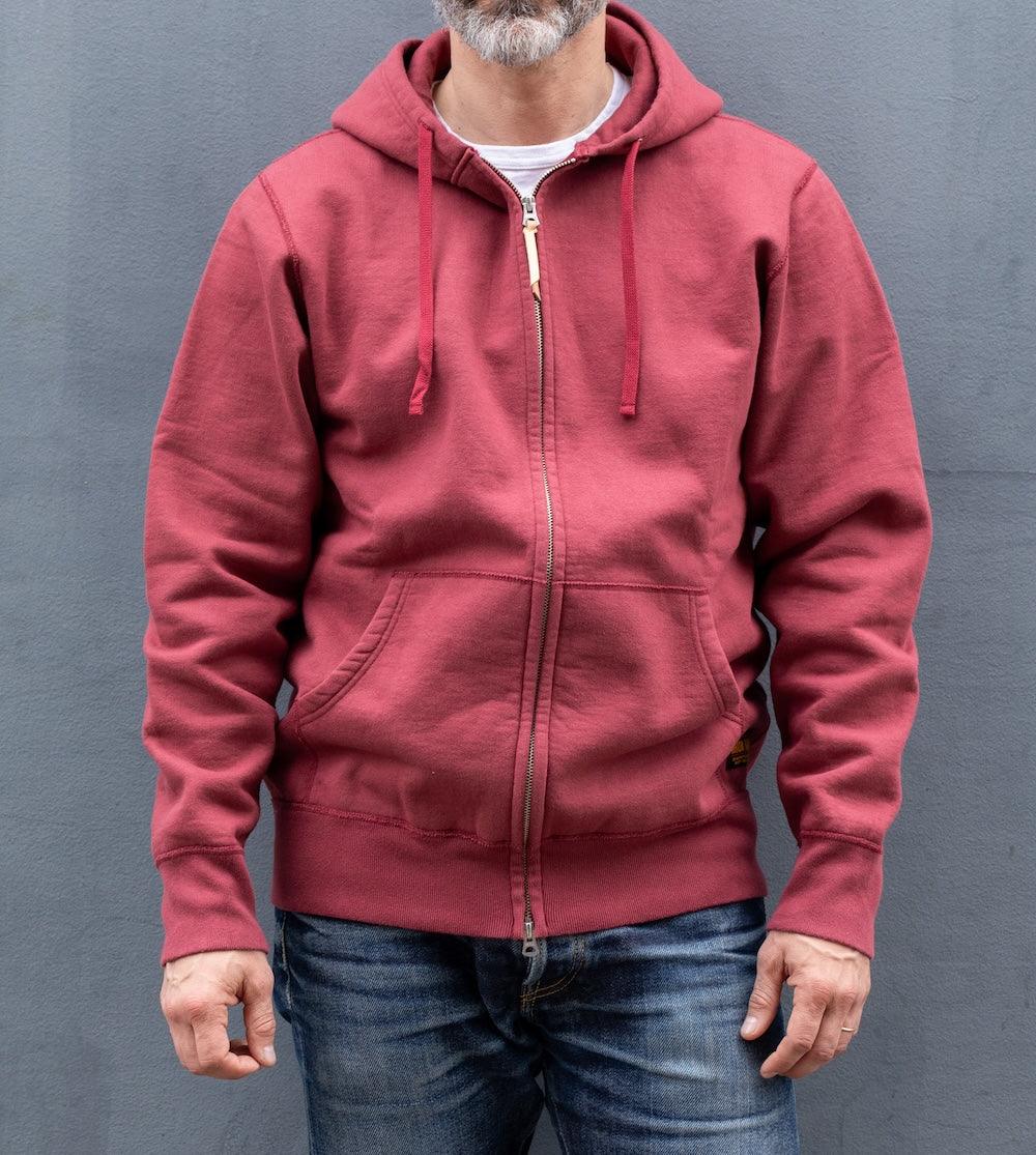 IHSW-10-BUR - 14oz Ultra Heavyweight Loopwheel Cotton Zip Up Hoodie - Burgundy