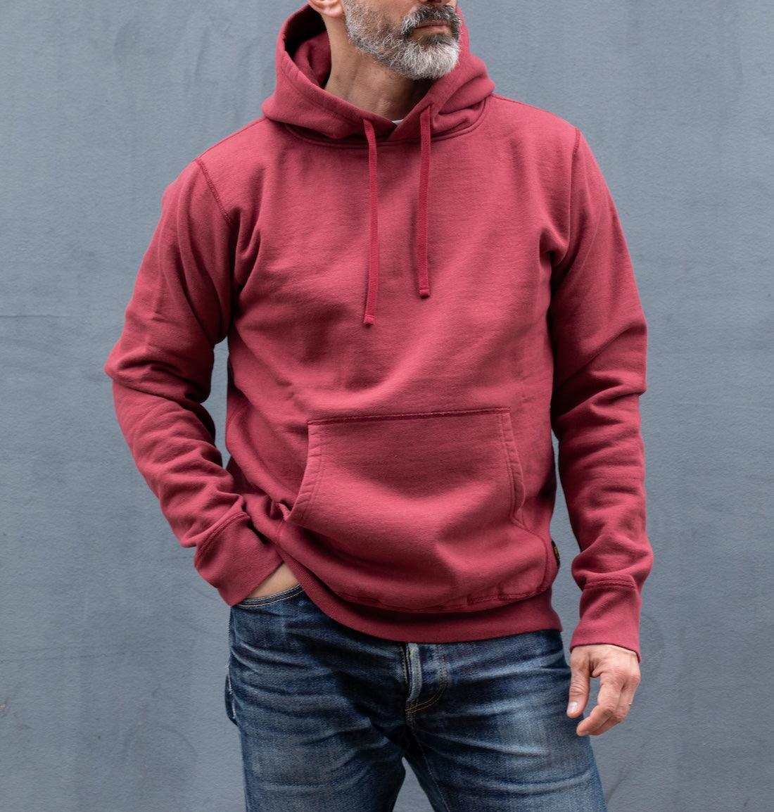 IHSW-49-BUR - 14oz Ultra Heavyweight Loopwheel Cotton Hoodie - Burgundy