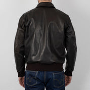 Image showing the SB-A2-HO-BRN - Simmons Bilt A-2 Blattwerk Horsehide Leather - Brown which is a LEATHER JACKETS described by the following info Back In, Jackets, LEATHER JACKETS, Released, SIMMONS BILT, Tops and sold on the IRON HEART GERMANY online store