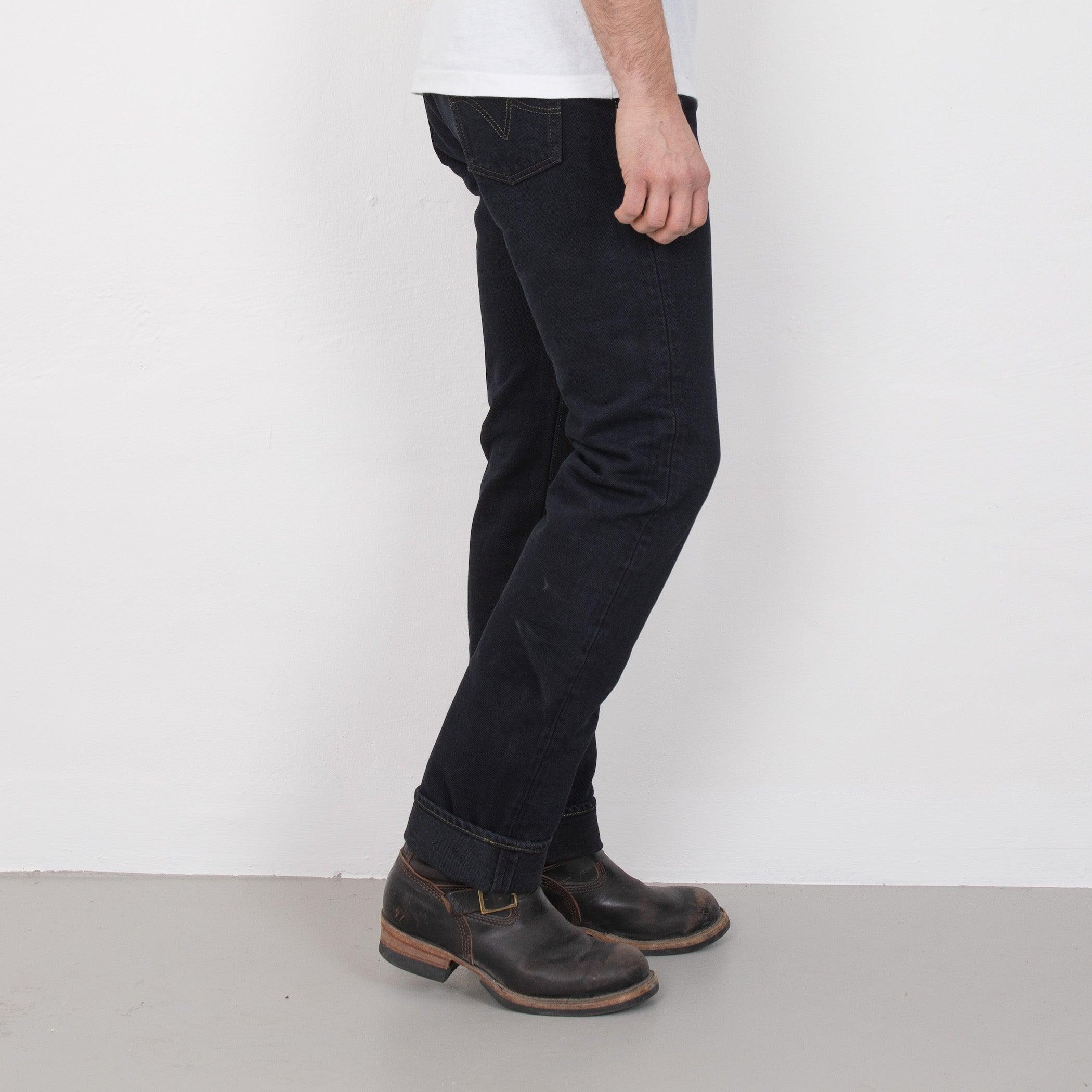 IH-888S-21OD - 21oz Selvedge Denim Tapered Jeans - Black Overdyed