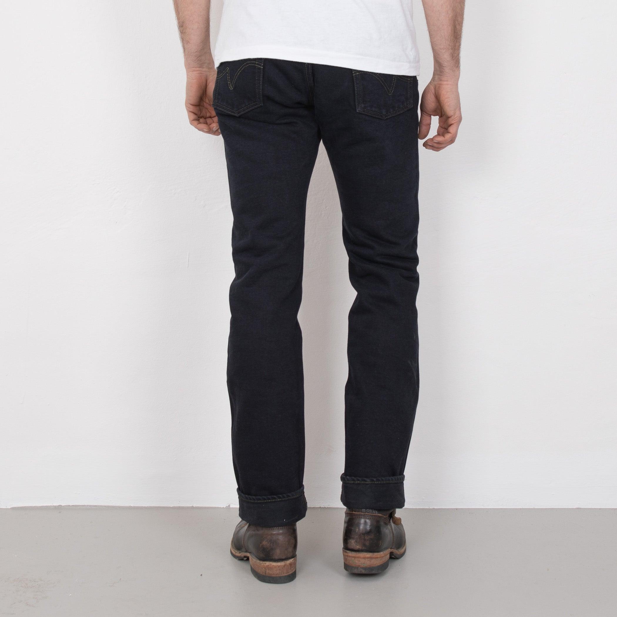 IH-888S-21OD - 21oz Selvedge Denim Tapered Jeans - Black Overdyed