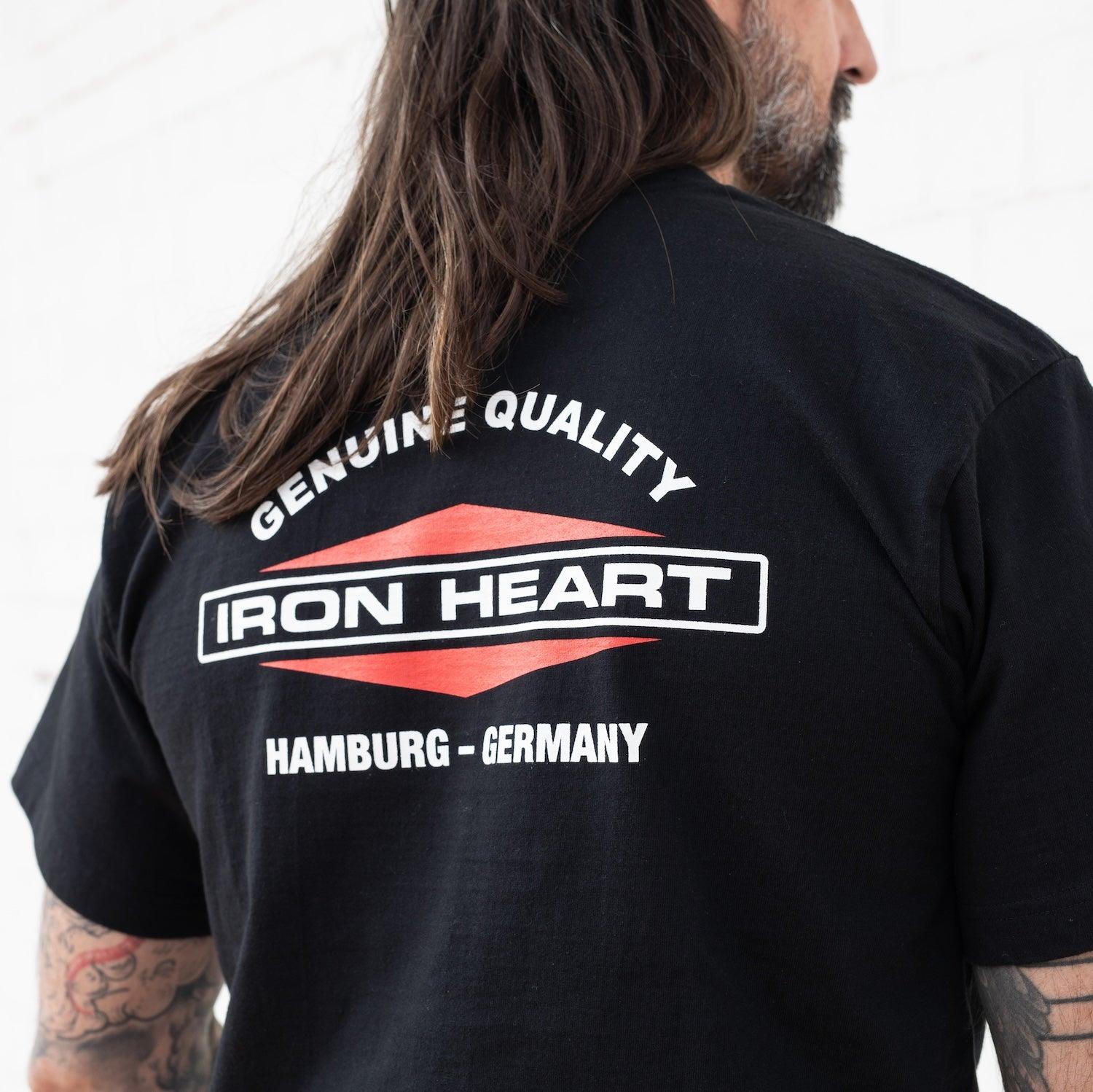 IHT-IHG-6-BLK - Iron Heart Hamburg 7.5oz Loopwheel Crew Neck T-Shirt - Black