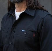 IHSH-395-BLK - 7oz Fatigue Cloth Work Shirt - Black