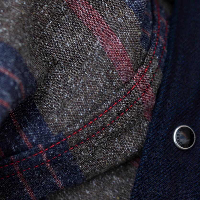 Image showing the IHSH-368-IND - 14oz Double Cloth Western Shirt - Indigo which is a Shirts described by the following info Iron Heart, Released, Shirts, Tops and sold on the IRON HEART GERMANY online store