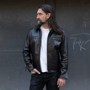 SB-SD-JPN-HO-BLK - Simmons Bilt "Smokey D" Japanese Horsehide Jacket - Black