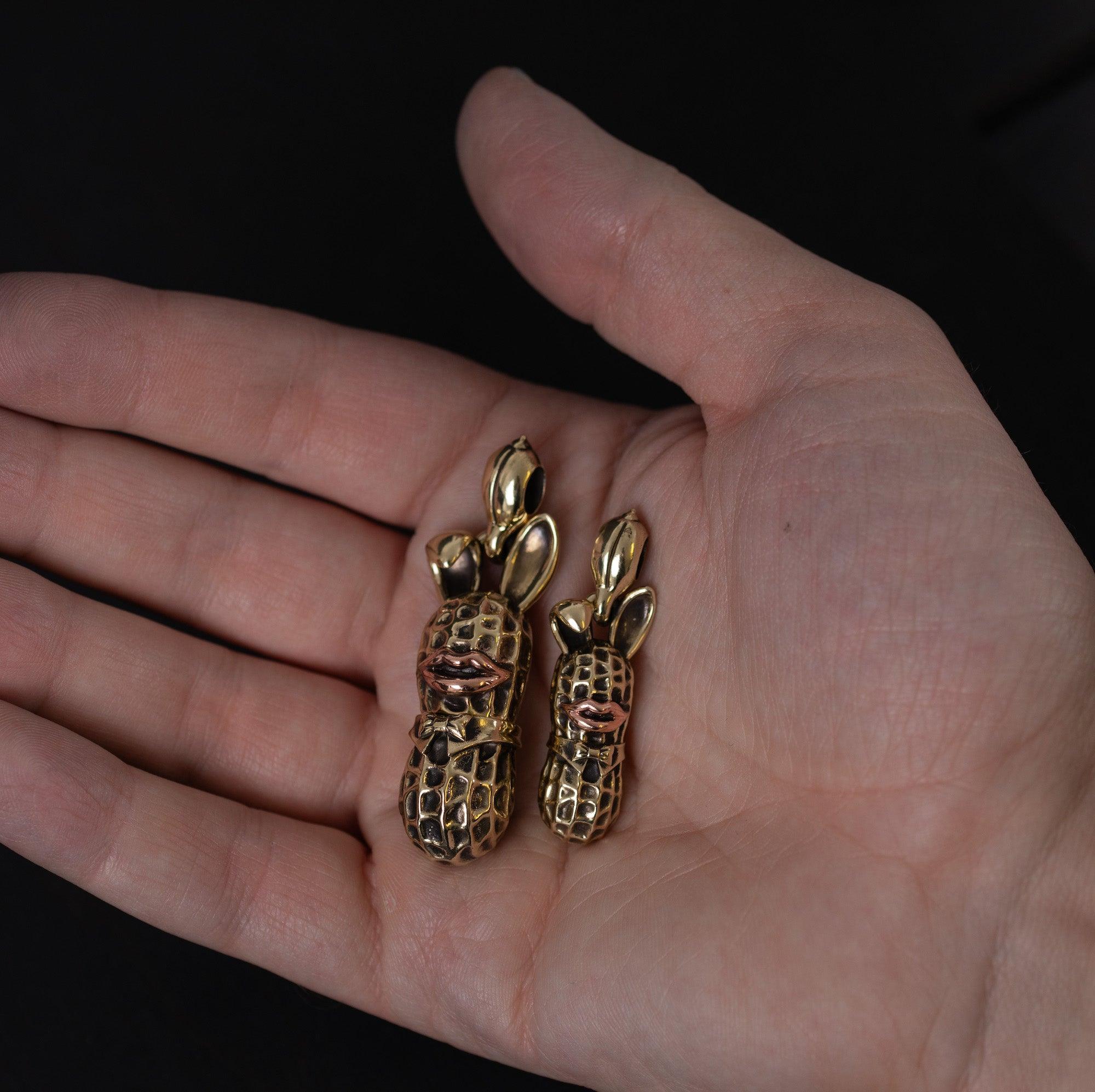 PE-LARGE-BUNNY-PENDANT-BR - Peanuts & Co - LARGE BUNNY PEANUTS PENDANT - Brass & Copper