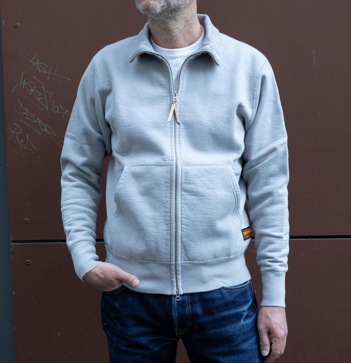 IHSW-11-GRY - 14oz Ultra Heavyweight Loopwheel Cotton Zip Up Sweater - Grey