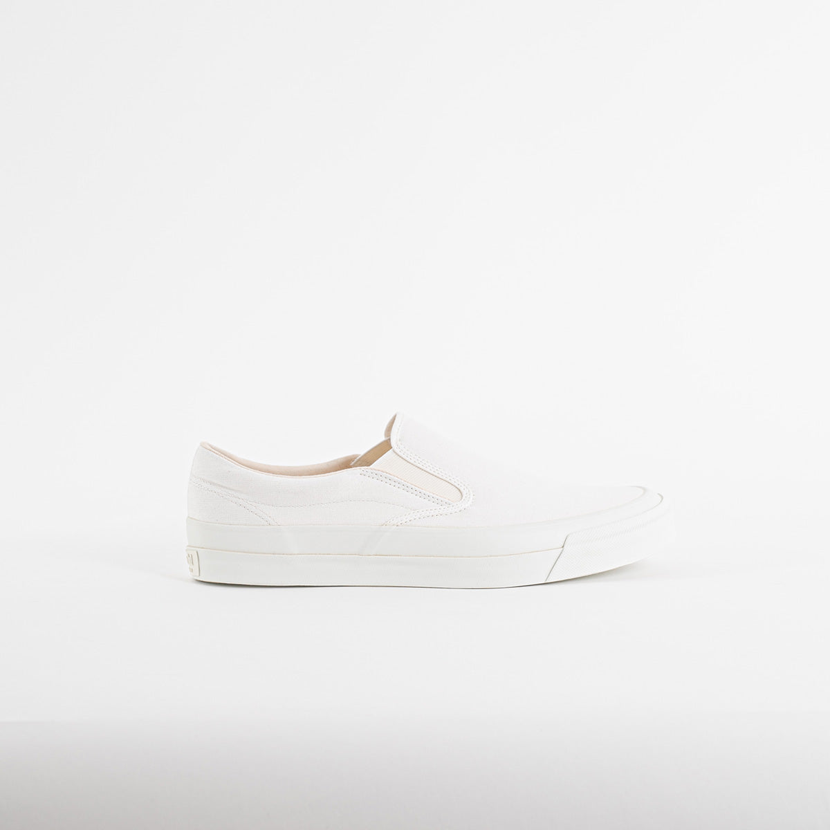 AS-040-WHT - ASAHI COTTON SLIP ON SHOES - White/ White
