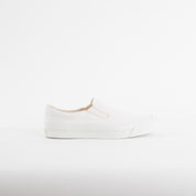 AS-040-WHT - ASAHI COTTON SLIP ON SHOES - White/ White