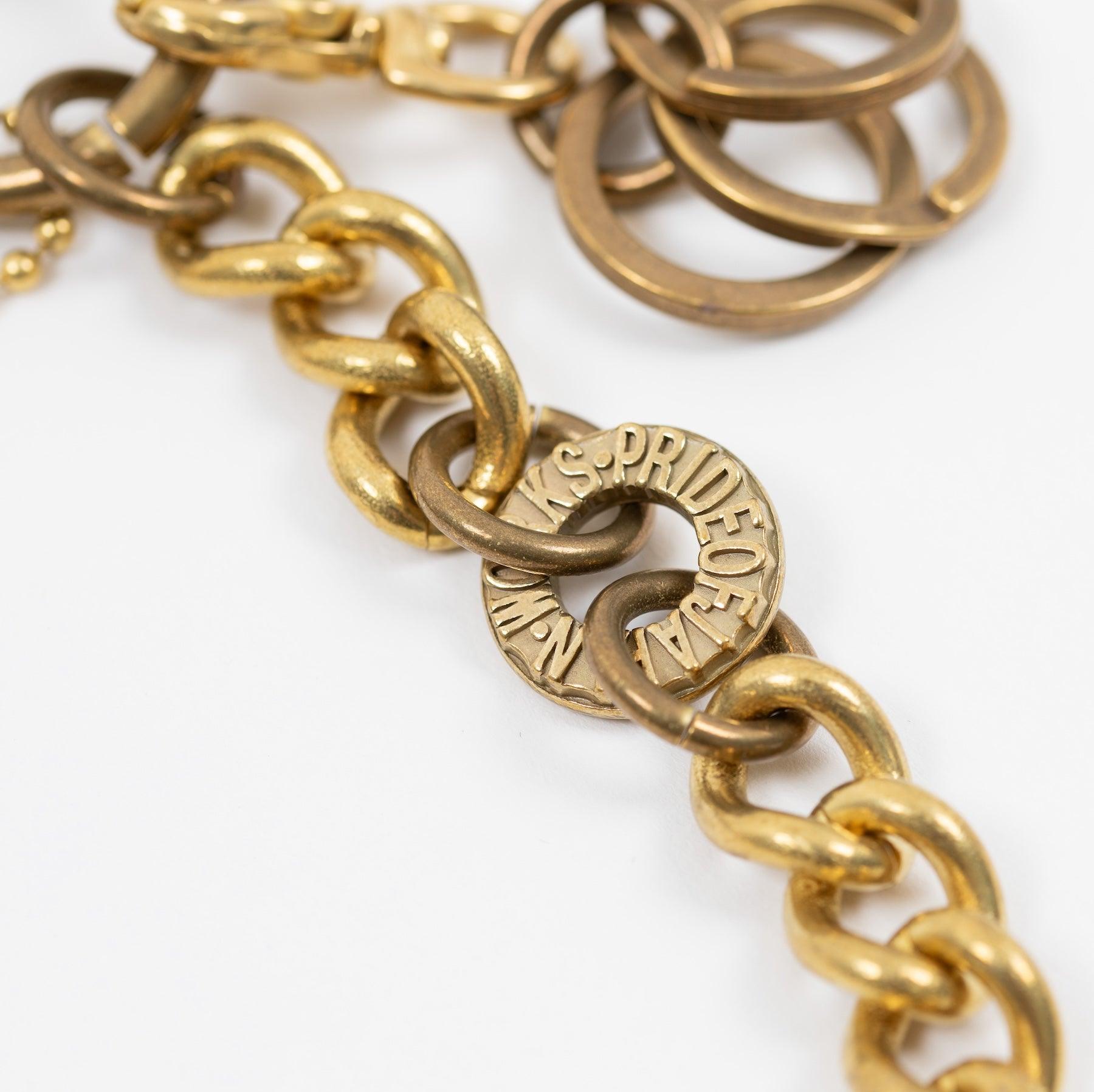 BRASS-W6 - Wallet Chain with Hook and Rings - Brass