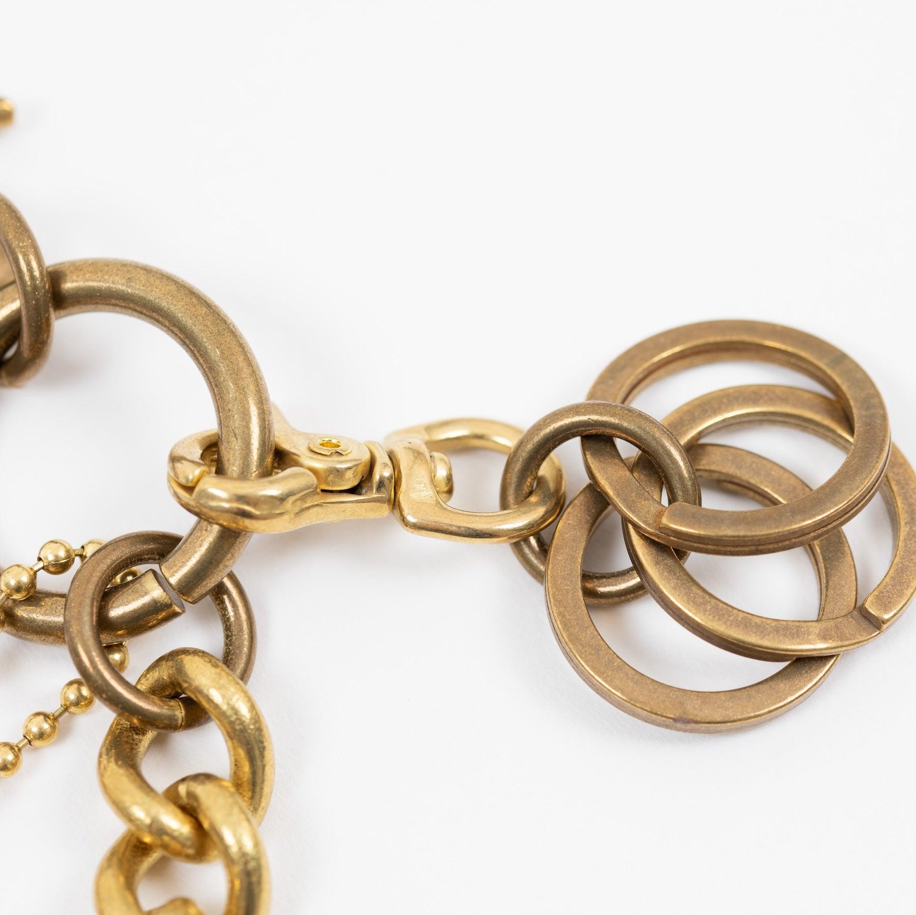BRASS-W6 - Wallet Chain with Hook and Rings - Brass