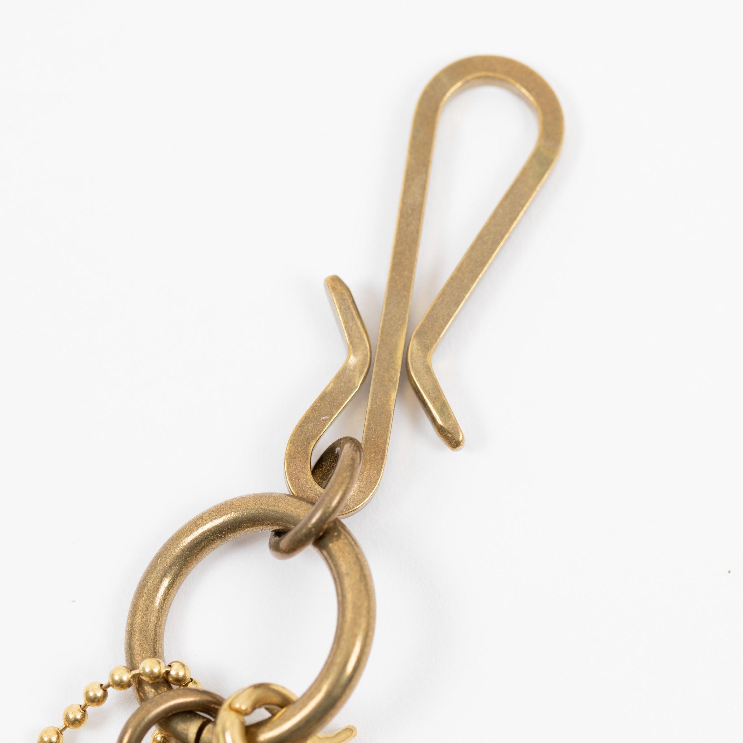 BRASS-W6 - Wallet Chain with Hook and Rings - Brass