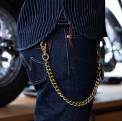 BRASS-W6 - Wallet Chain with Hook and Rings - Brass