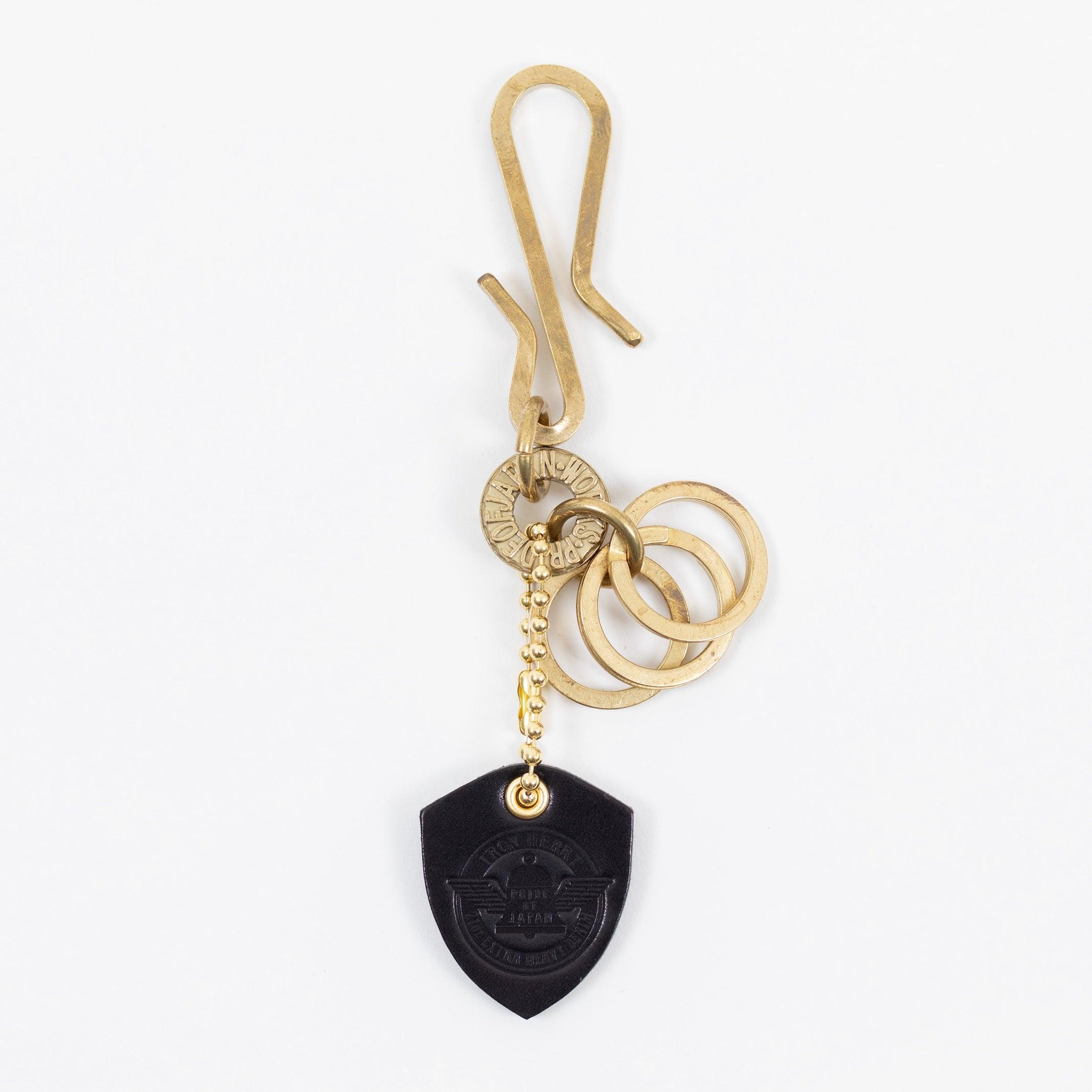 BRASS-W10 - Key Hook with Rings - Brass