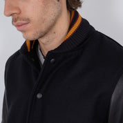 DE-JA002-BLK - Dehen 1920 x IH Germany Custom Varsity Jacket  - Black