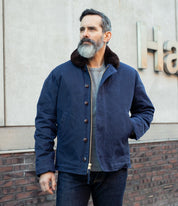DE-N1-US-NAV - Dehen 1920 Waxed Canvas N-1 Deck Jacket - Navy