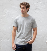 DE-TS01P-HEA - Dehen 1920 Heavy Duty Pocket T-Shirt - Heather Grey