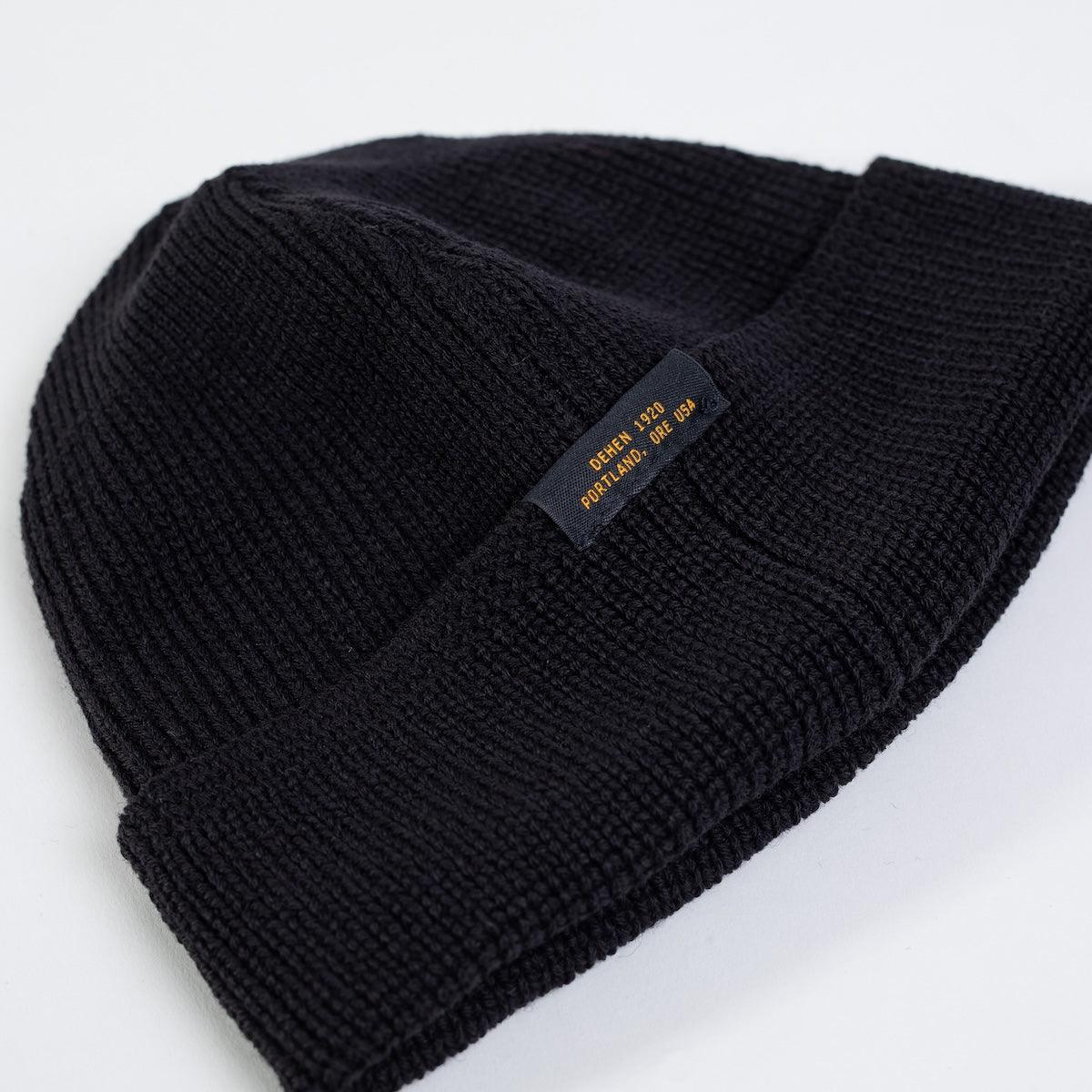 DE-WKC001-BLK - Dehen 1920 Wool Knit Watch Cap - Black