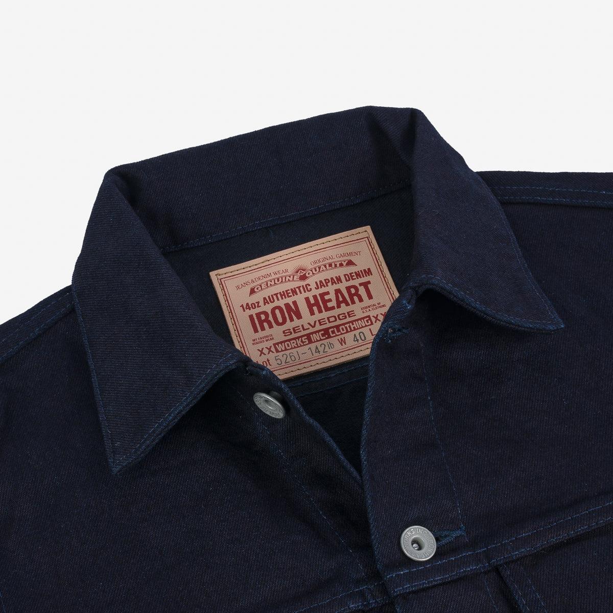 IH-526J-142IB - 14oz Selvedge Denim Modified Type III Jacket - Indigo/Black