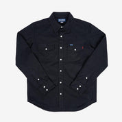 IHSH-394-BLK - 7oz Fatigue Cloth Western Shirt - Black