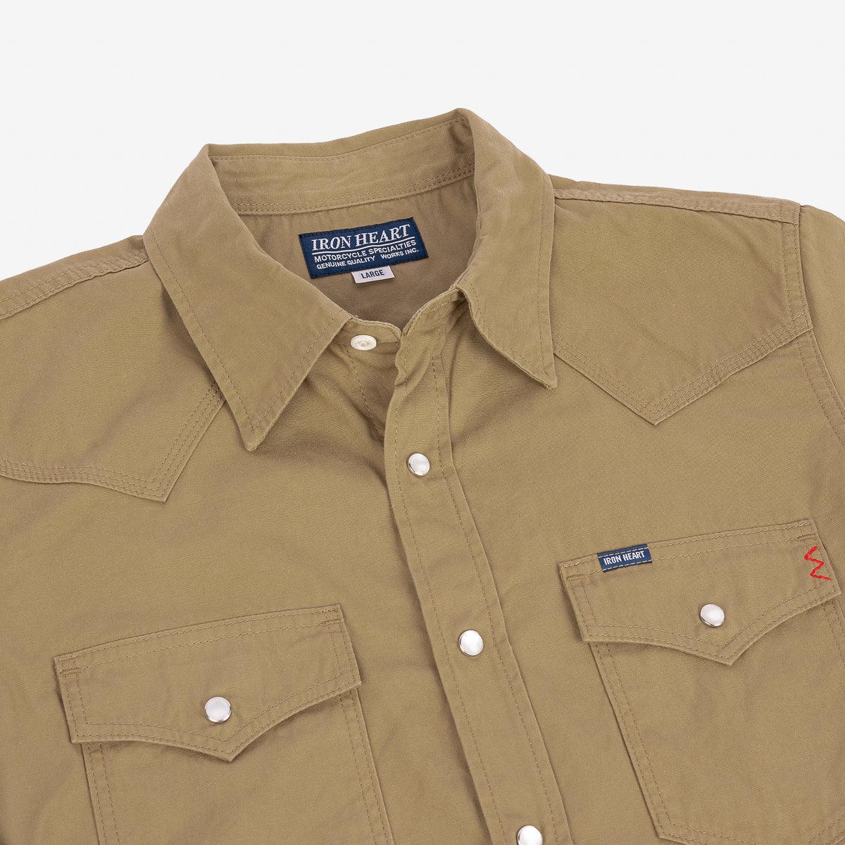 IHSH-394-KHA - 7oz Fatigue Cloth Western Shirt - Khaki