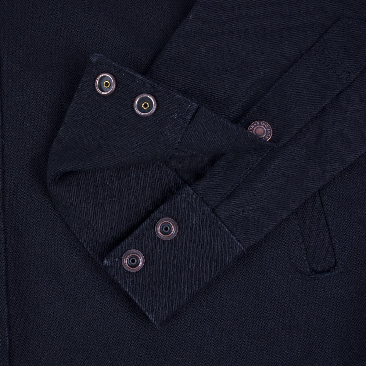 Image showing the IHSH-362-SBG - 16oz Non-Selvedge Denim CPO Shirt - Superblack (Fades to Grey) which is a Shirts described by the following info Iron Heart, Released, Shirts, Tops and sold on the IRON HEART GERMANY online store