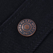 Image showing the IHSH-362-SBG - 16oz Non-Selvedge Denim CPO Shirt - Superblack (Fades to Grey) which is a Shirts described by the following info Iron Heart, Released, Shirts, Tops and sold on the IRON HEART GERMANY online store