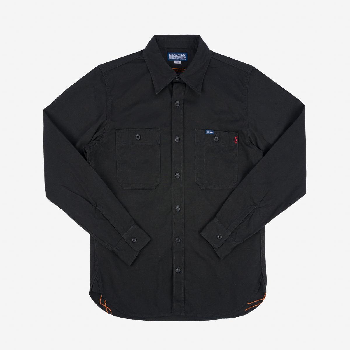IHSH-395-BLK - 7oz Fatigue Cloth Work Shirt - Black