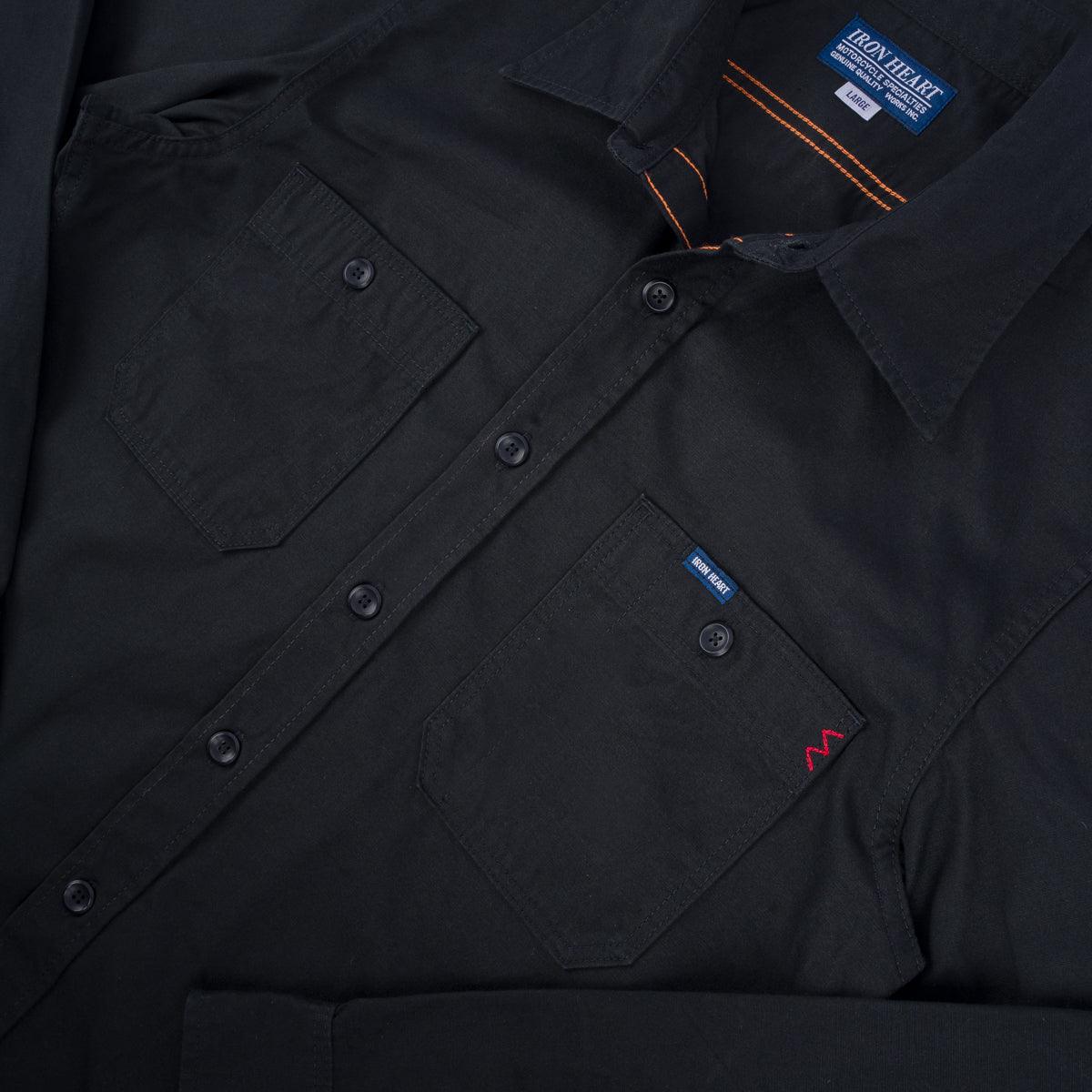 IHSH-395-BLK - 7oz Fatigue Cloth Work Shirt - Black