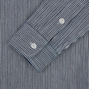 Image showing the IHSH-366-IND - 8oz Herringbone Hickory Stripe Work Shirt - Indigo which is a Shirts described by the following info Iron Heart, Released, Shirts, Tops and sold on the IRON HEART GERMANY online store