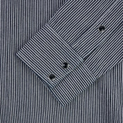 Image showing the IHSH-365-IND -8oz Herringbone Hickory Stripe Sawtooth Western Shirt - Indigo which is a Shirts described by the following info Iron Heart, Released, Shirts, Tops and sold on the IRON HEART GERMANY online store