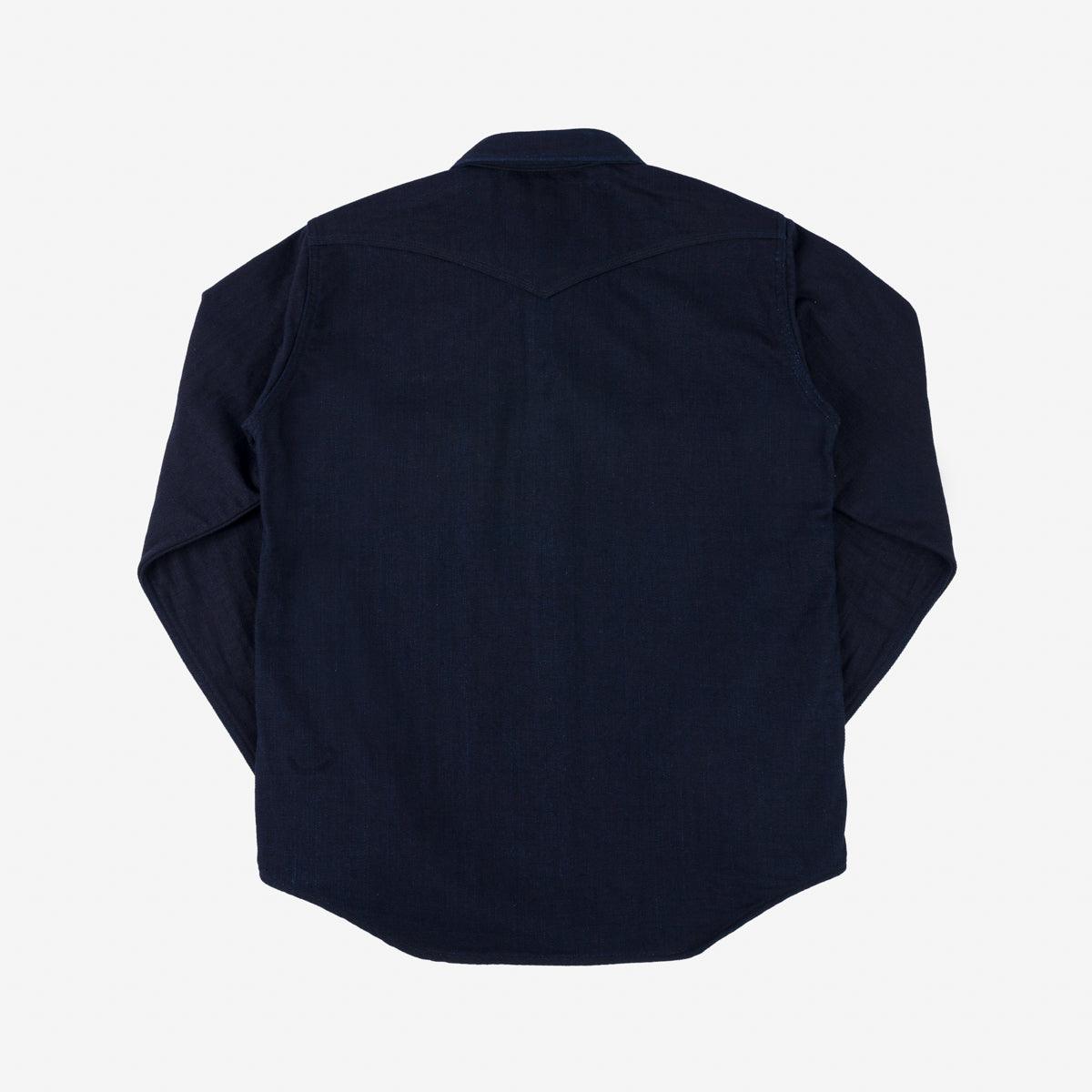 Image showing the IHSH-368-IND - 14oz Double Cloth Western Shirt - Indigo which is a Shirts described by the following info Iron Heart, Released, Shirts, Tops and sold on the IRON HEART GERMANY online store