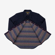 Image showing the IHSH-368-IND - 14oz Double Cloth Western Shirt - Indigo which is a Shirts described by the following info Iron Heart, Released, Shirts, Tops and sold on the IRON HEART GERMANY online store