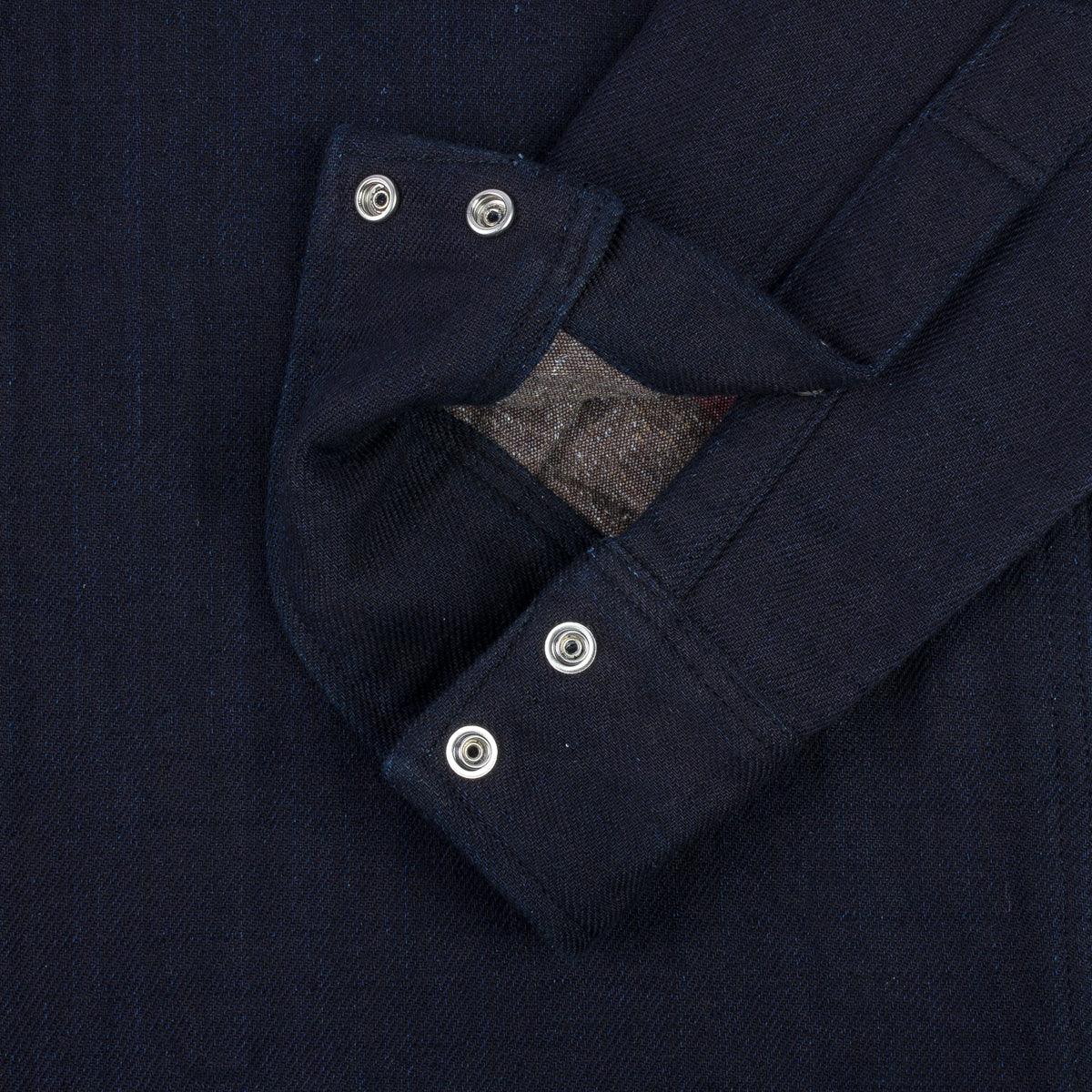 Image showing the IHSH-368-IND - 14oz Double Cloth Western Shirt - Indigo which is a Shirts described by the following info Iron Heart, Released, Shirts, Tops and sold on the IRON HEART GERMANY online store