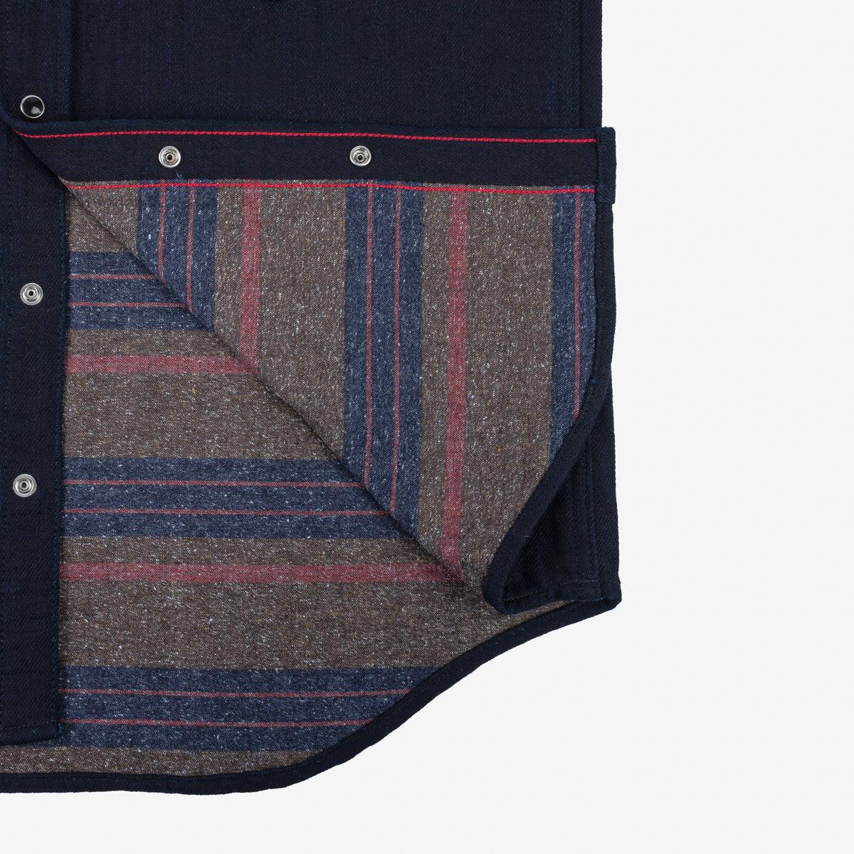 Image showing the IHSH-368-IND - 14oz Double Cloth Western Shirt - Indigo which is a Shirts described by the following info Iron Heart, Released, Shirts, Tops and sold on the IRON HEART GERMANY online store