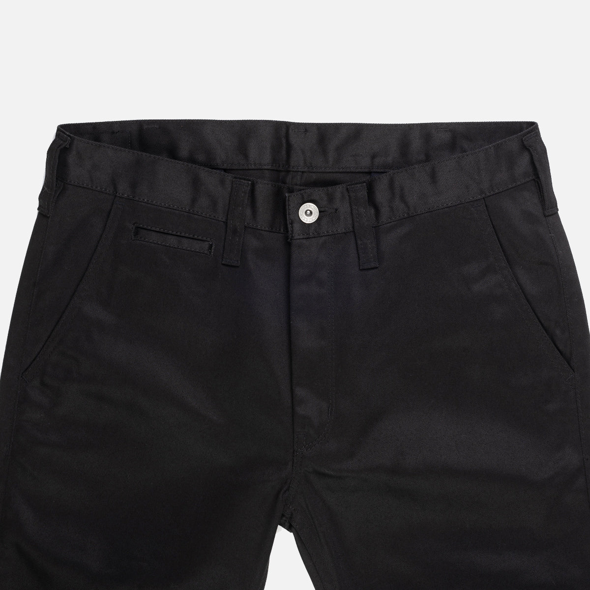 IH-721-BLK - 9oz Mercerised Selvedge Cotton Slim Tapered Chino - Black