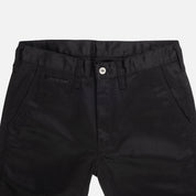 IH-721-BLK - 9oz Mercerised Selvedge Cotton Slim Tapered Chino - Black