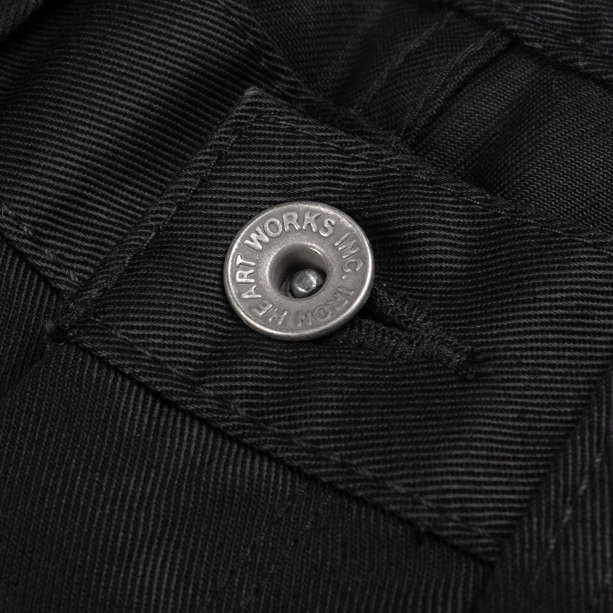 IH-721-BLK - 9oz Mercerised Selvedge Cotton Slim Tapered Chino - Black