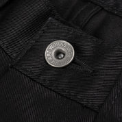 IH-721-BLK - 9oz Mercerised Selvedge Cotton Slim Tapered Chino - Black
