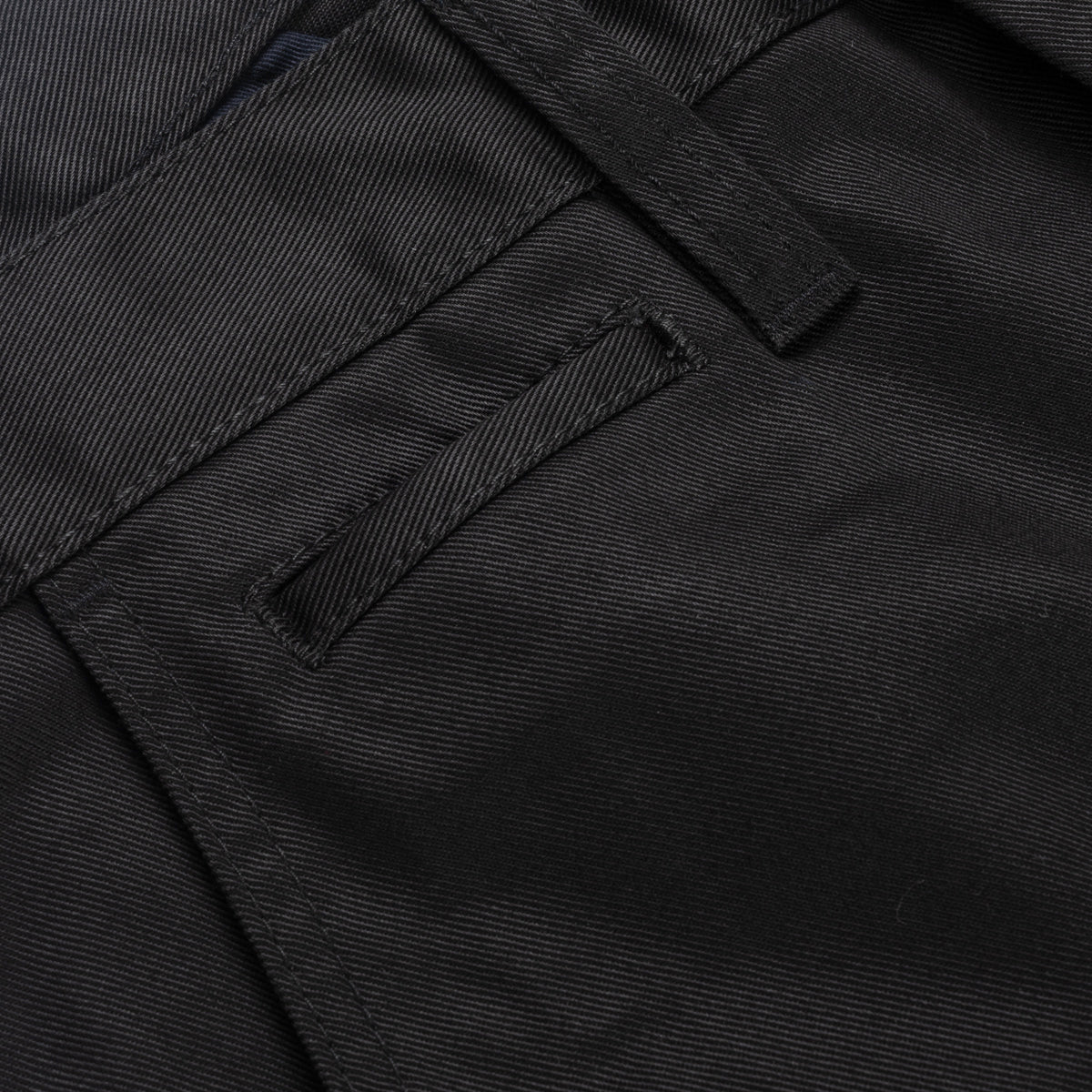 IH-721-BLK - 9oz Mercerised Selvedge Cotton Slim Tapered Chino - Black