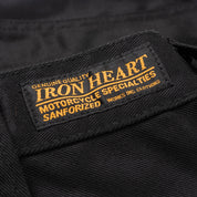 IH-721-BLK - 9oz Mercerised Selvedge Cotton Slim Tapered Chino - Black
